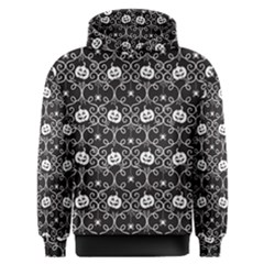 Pattern Pumpkin Spider Vintage Gothic Halloween Black And White Men s Overhead Hoodie by genx