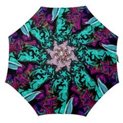 Graffiti Woman And Monsters Turquoise Cyan And Purple Bright Urban Art With Stars Straight Umbrellas by genx