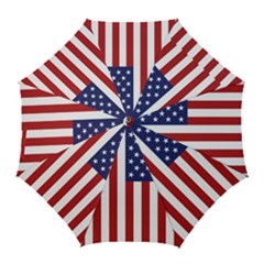 Us Flag Stars And Stripes Maga Golf Umbrellas by snek