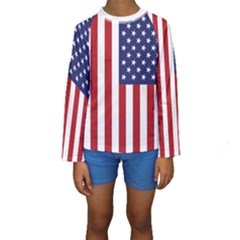 Us Flag Stars And Stripes Maga Kids  Long Sleeve Swimwear by snek