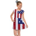 US Flag Stars and Stripes MAGA Kids Cap Sleeve Dress View1