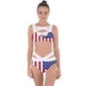 US Flag Stars and Stripes MAGA Bandaged Up Bikini Set  View1