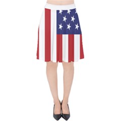 Us Flag Stars And Stripes Maga Velvet High Waist Skirt by snek