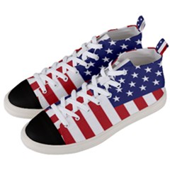 Us Flag Stars And Stripes Maga Men s Mid-top Canvas Sneakers by snek