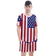 Us Flag Stars And Stripes Maga Men s Mesh Tee And Shorts Set