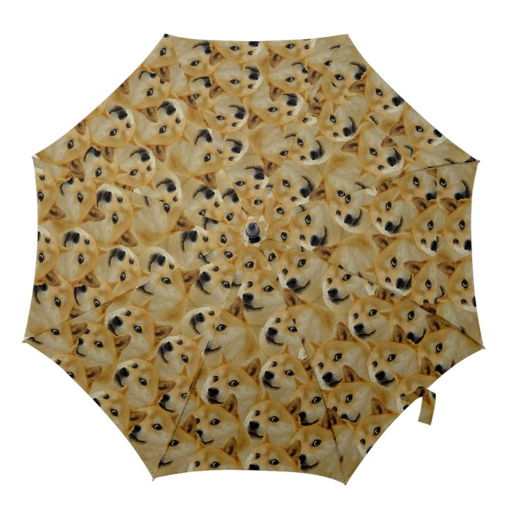 Doge meme Doggo Kekistan Funny Pattern Hook Handle Umbrellas (Small)