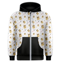 Doge Much Thug Wow Pattern Funny Kekistan Meme Dog White Men s Zipper Hoodie by snek