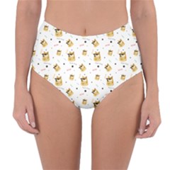 Doge Much Thug Wow Pattern Funny Kekistan Meme Dog White Reversible High-waist Bikini Bottoms by snek