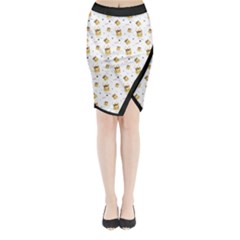 Doge Much Thug Wow Pattern Funny Kekistan Meme Dog White Midi Wrap Pencil Skirt by snek