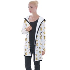 Doge Much Thug Wow Pattern Funny Kekistan Meme Dog White Longline Hooded Cardigan by snek