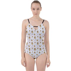 Doge Much Thug Wow Pattern Funny Kekistan Meme Dog White Cut Out Top Tankini Set by snek