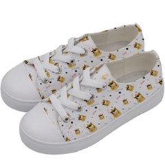 Doge Much Thug Wow Pattern Funny Kekistan Meme Dog White Kids  Low Top Canvas Sneakers by snek