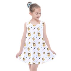 Doge Much Thug Wow Pattern Funny Kekistan Meme Dog White Kids  Summer Dress by snek