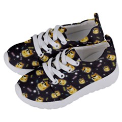 Doge Much Thug Wow Pattern Funny Kekistan Meme Dog Black Background Kids  Lightweight Sports Shoes by snek