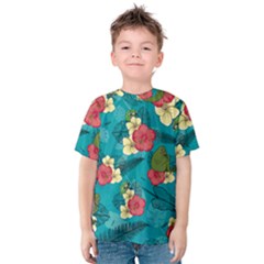 Apu Apustaja and Groyper Pepe The Frog frens Hawaiian Shirt with red Hibiscus on Green background from Kekistan Kids  Cotton Tee