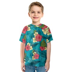 Apu Apustaja and Groyper Pepe The Frog frens Hawaiian Shirt with red Hibiscus on Green background from Kekistan Kids  Sport Mesh Tee