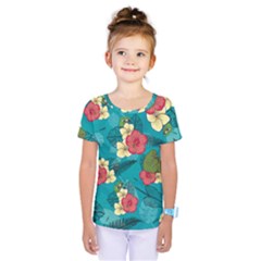 Apu Apustaja and Groyper Pepe The Frog frens Hawaiian Shirt with red Hibiscus on Green background from Kekistan Kids  One Piece Tee