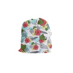 Apu Apustaja And Groyper Pepe The Frog Frens Hawaiian Shirt With Red Hibiscus On White Background From Kekistan Drawstring Pouch (small) by snek