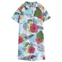 Apu Apustaja and Groyper Pepe The Frog frens Hawaiian Shirt with red Hibiscus on White background from Kekistan Kids  Boyleg Half Suit Swimwear View1