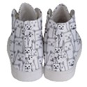 Funny Cat Pattern organic style minimalist on white background Women s Hi-Top Skate Sneakers View4