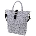 Funny Cat Pattern organic style minimalist on white background Buckle Top Tote Bag View1