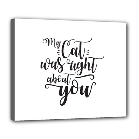 My Cat Was Right About You Funny Cat Quote Deluxe Canvas 24  X 20  (stretched) by genx