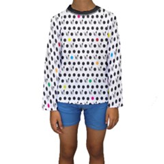 Boston Terrier Dog Pattern With Rainbow And Black Polka Dots Kids  Long Sleeve Swimwear by genx