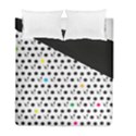 Boston Terrier Dog Pattern with rainbow and black polka dots Duvet Cover Double Side (Full/ Double Size) View1