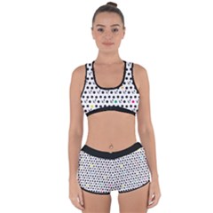 Boston Terrier Dog Pattern With Rainbow And Black Polka Dots Racerback Boyleg Bikini Set by genx