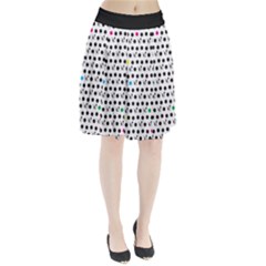 Boston Terrier Dog Pattern With Rainbow And Black Polka Dots Pleated Skirt by genx