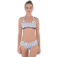 Boston Terrier Dog Pattern With Rainbow And Black Polka Dots Criss Cross Bikini Set by genx