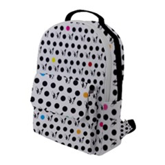 Boston Terrier Dog Pattern With Rainbow And Black Polka Dots Flap Pocket Backpack (large)