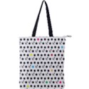 Boston Terrier Dog Pattern with rainbow and black polka dots Double Zip Up Tote Bag View1