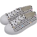 Boston Terrier Dog Pattern with rainbow and black polka dots Kids  Low Top Canvas Sneakers View2