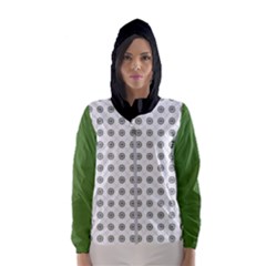 Logo Kekistan Pattern Elegant With Lines On White Background Hooded Windbreaker (women) by snek