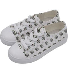 Logo Kekistan Pattern Elegant With Lines On White Background Kids  Low Top Canvas Sneakers by snek