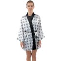 Logo Kekistan Pattern Elegant with lines on white background Long Sleeve Kimono Robe View1