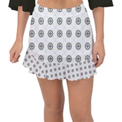 Logo Kekistan Pattern Elegant With Lines On White Background Fishtail Mini Chiffon Skirt by snek