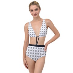 Logo Kekistan Pattern Elegant With Lines On White Background Tied Up Two Piece Swimsuit by snek