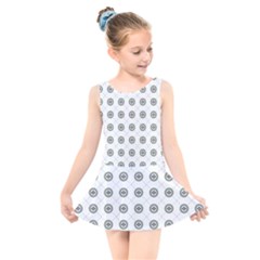 Logo Kekistan Pattern Elegant With Lines On White Background Kids  Skater Dress Swimsuit by snek