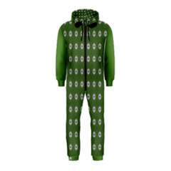 Logo Kekistan Pattern Elegant With Lines On Green Background Hooded Jumpsuit (kids) by snek