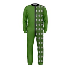 Logo Kekistan Pattern Elegant With Lines On Green Background Onepiece Jumpsuit (kids) by snek