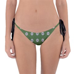 Logo Kekistan Pattern Elegant With Lines On Green Background Reversible Bikini Bottom by snek