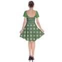 Logo Kekistan Pattern Elegant with lines on green background Short Sleeve Bardot Dress View2