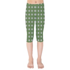 Logo Kekistan Pattern Elegant With Lines On Green Background Kids  Capri Leggings  by snek