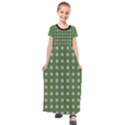 Logo Kekistan Pattern Elegant with lines on green background Kids  Short Sleeve Maxi Dress View1