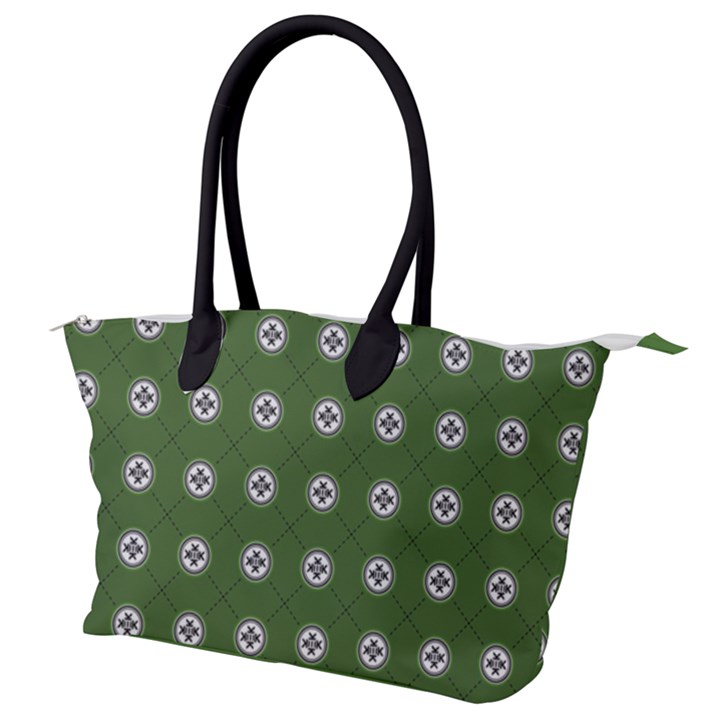 Logo Kekistan Pattern Elegant with lines on green background Canvas Shoulder Bag