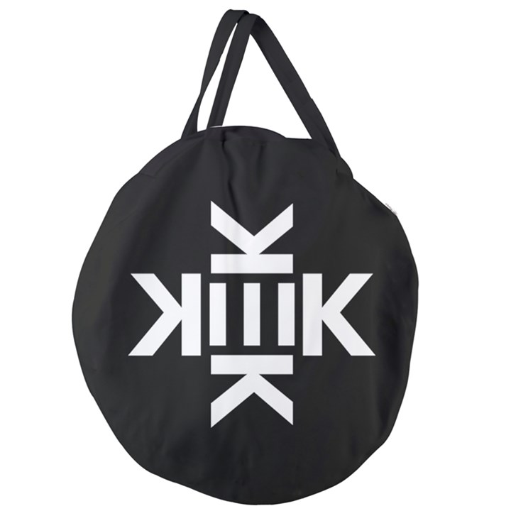 Official Logo Kekistan KEK Black and White on black background Giant Round Zipper Tote