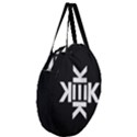 Official Logo Kekistan KEK Black and White on black background Giant Round Zipper Tote View3