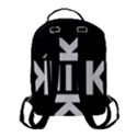 Official Logo Kekistan KEK Black and White on black background Flap Pocket Backpack (Small) View3